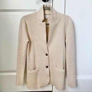 J Crew Factory Sweater Blazer in Heathered Oatmeal, Size XS